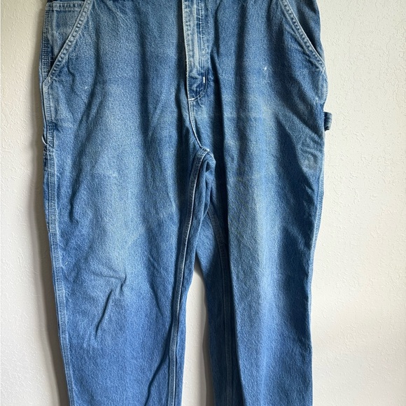 Men’s 38/28 Carhartt Dungaree Fit Workmens Denim Blue Jeans - Picture 1 of 6
